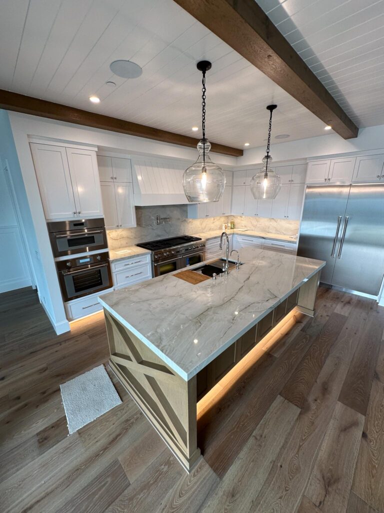 Island Pendants and Toe Kick Kitchen Lighting